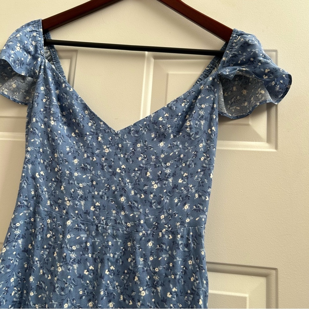 Super Cute and Flattering! Reformation Baxley Dress in Blue Eve Womens Size 2 - Picture 10 of 14